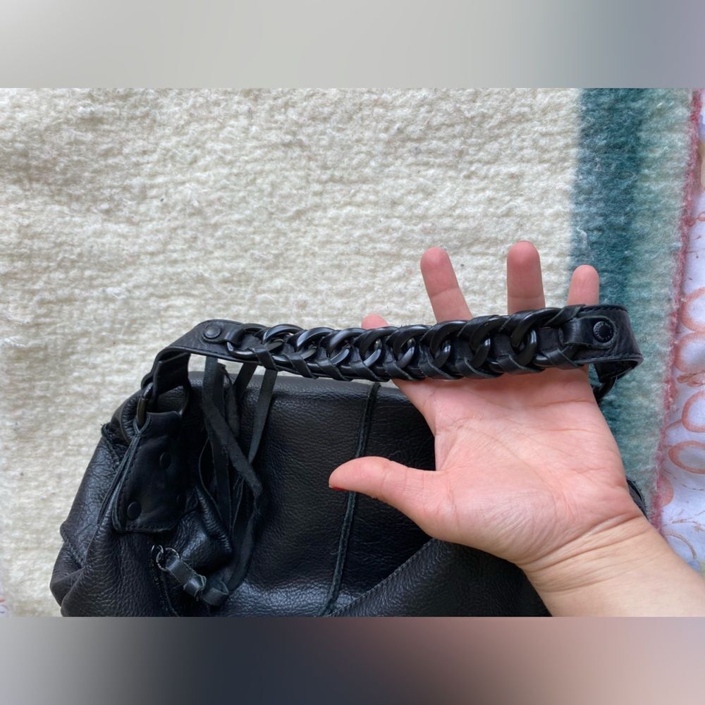 Black Kenneth Cole Handbag with Chain Details - Picture 6 of 7